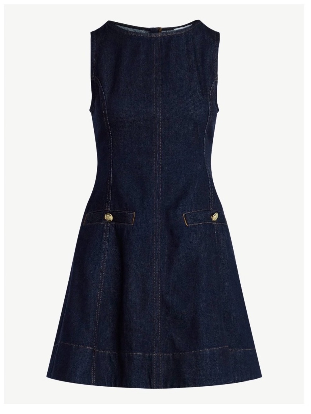 Free Assembly Sleeveless Dark Blue Denim Mini Dress - Picture 3 of 3